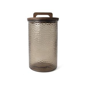 New! Target Spring 2026 Collection Tall Hammered Taupe Glass Canister Wooden Lid